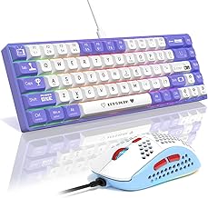 AJAZZ AK680 Mechanical Gaming Keyboard and mouse Combo Hot-Swappable PBT Keycaps RGB Backlit Full Keys Programmable Anti-Ghosting USB-C Wired 60% Ultra-Compact Mini Wired Keyboard for Windows PC Mac P