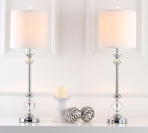 Miniatura 2 de SAFAVIEH Lighting Collection Erica - Candelabro moderno de cristal de 31 pulgadas, para dormitorio, sala de estar, oficina, escritorio, mesita