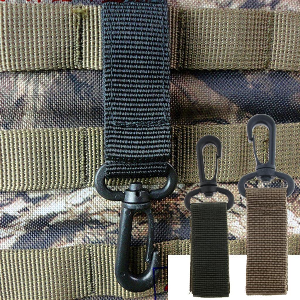 Mousqueton en nylon avec boucle Molle pour accrocher une ceinture Vert militaire Type 2