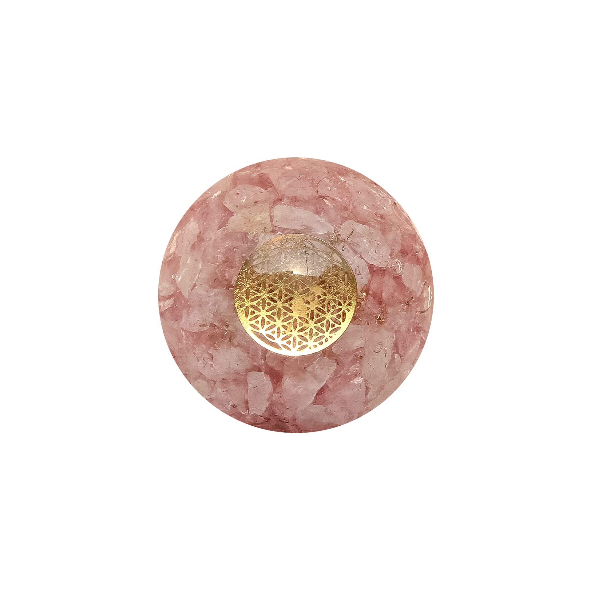 Arka Surya CrystalsArka Surya Crystals Natural Rose Quartz Orgone Crystal Sphere for Purify Your Aura & Energy with Positive Vibes