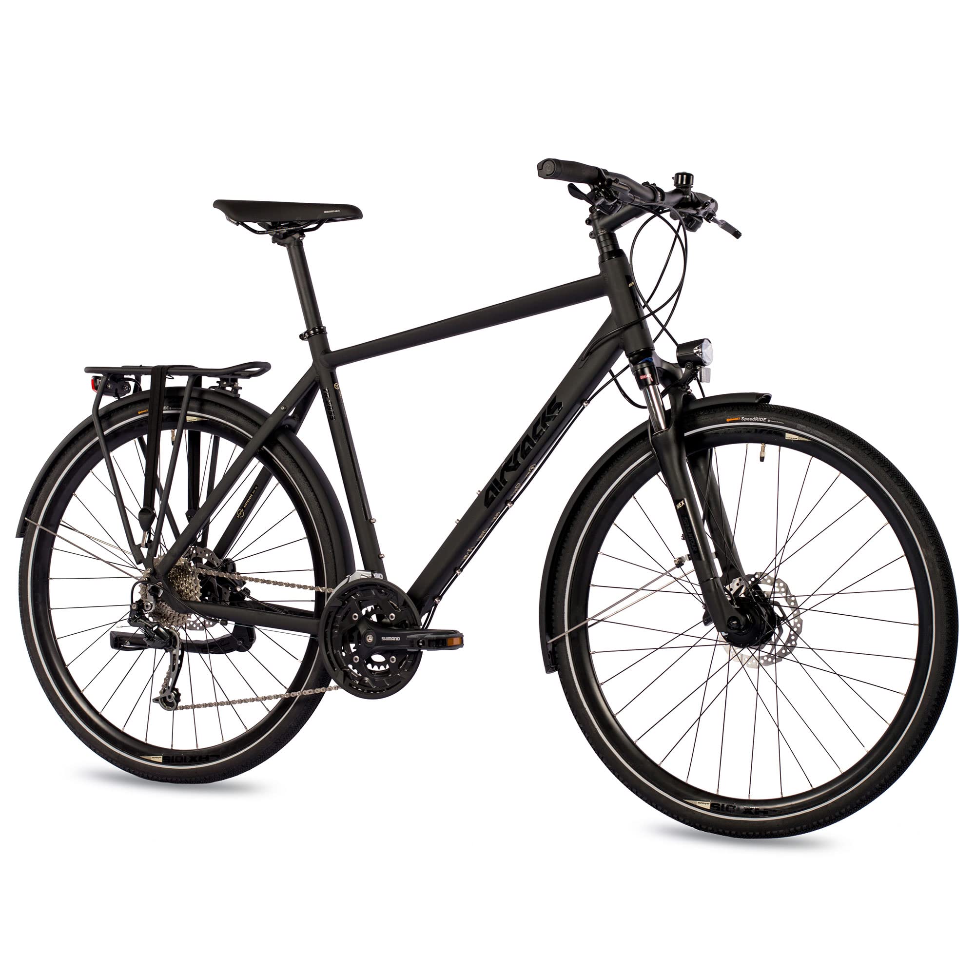 Airtracks Herren Trekking Fahrrad 28 Zoll Shimano Deore 27 Gang M592 SGS 9-Fach Kettenschaltung Schwarz Matt Rahmenhöhen 52cm 56cm Modell 2026