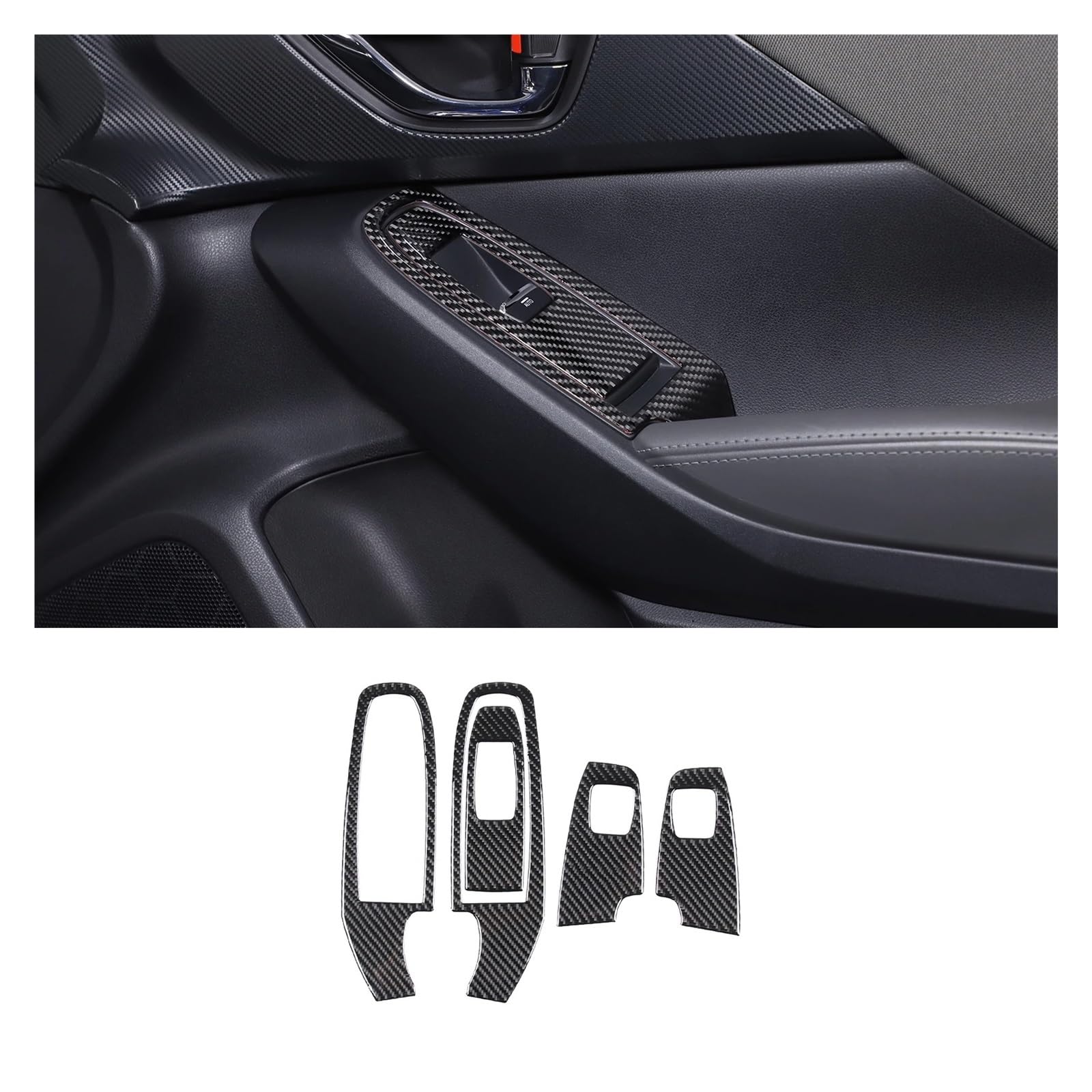 Interior Mouldings for Subaru for Crosstrek 2024 Black Carbon Fibre Car Interior Decoration Trim Frame Stickers Car Accessories Car Accessory(Y-a)