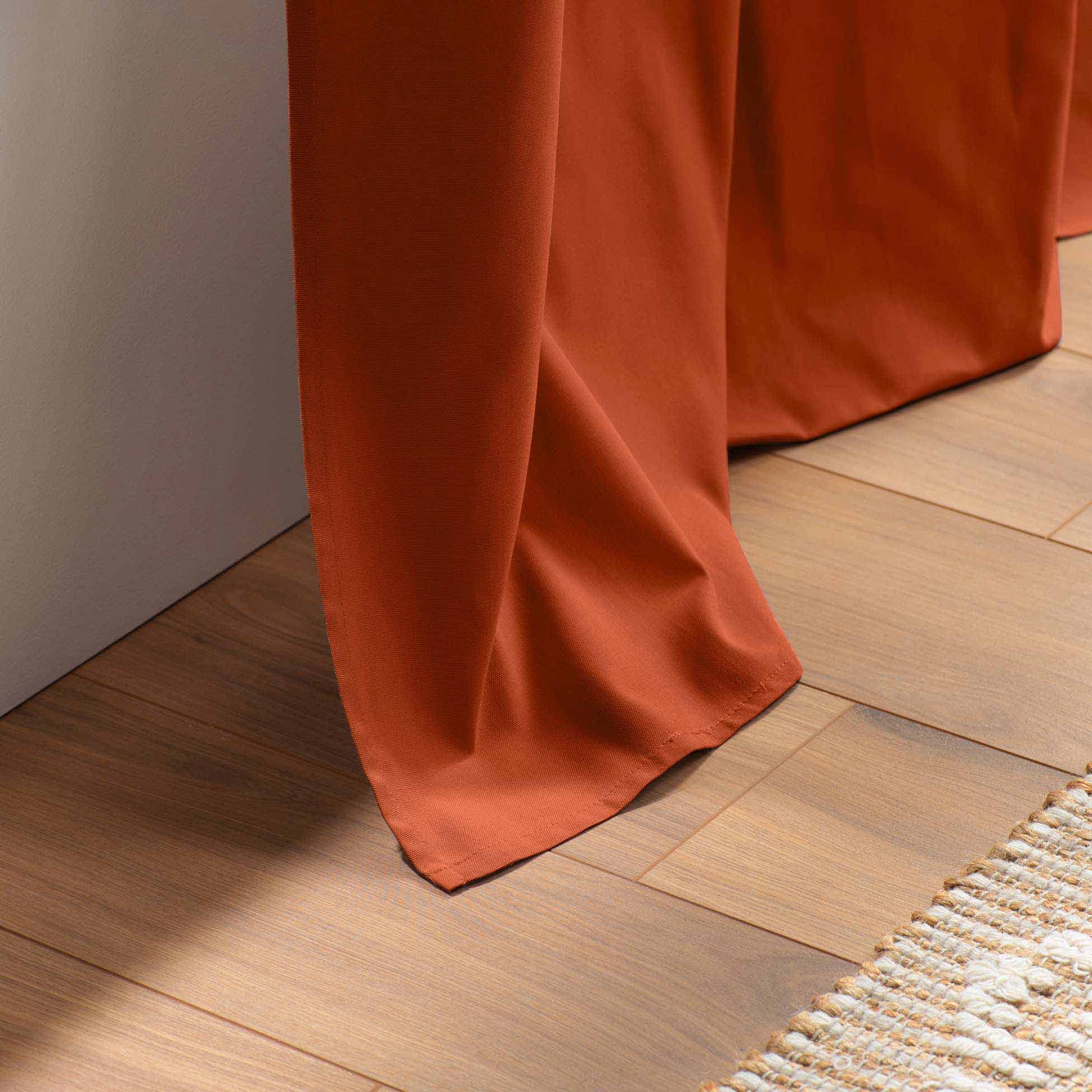 Douceur d'Intérieur, Rideau à Oeillets (140 x 240 cm) Panama Terracotta, Coton Uni