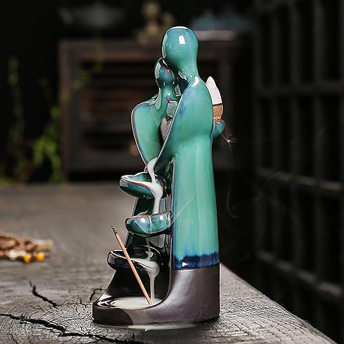 Miniatura 4 de Simcat Soporte para quemador de incienso de reflujo artesanal, abrazando a los amantes, incienso, romántico, decoración de quemador de incienso en