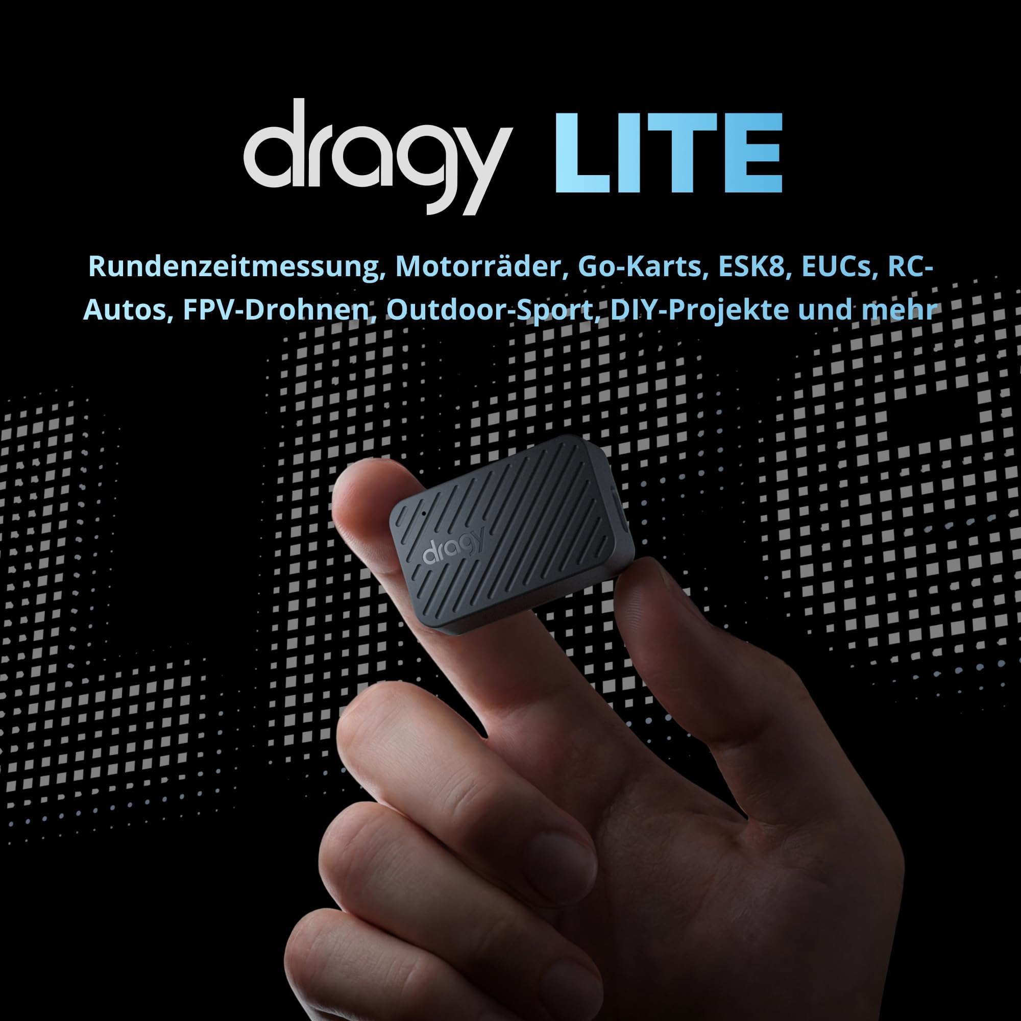 Der brandneue dragy Lite – Ultraleichter GPS-Laptimer für RC-Cars & FPV-Drohnen | Hochpräzises 25Hz-GPS-Modul mit UART-/Kompass-Ausgang | RaceChrono-kompatibel | 6,5 Std. Akkulaufzeit