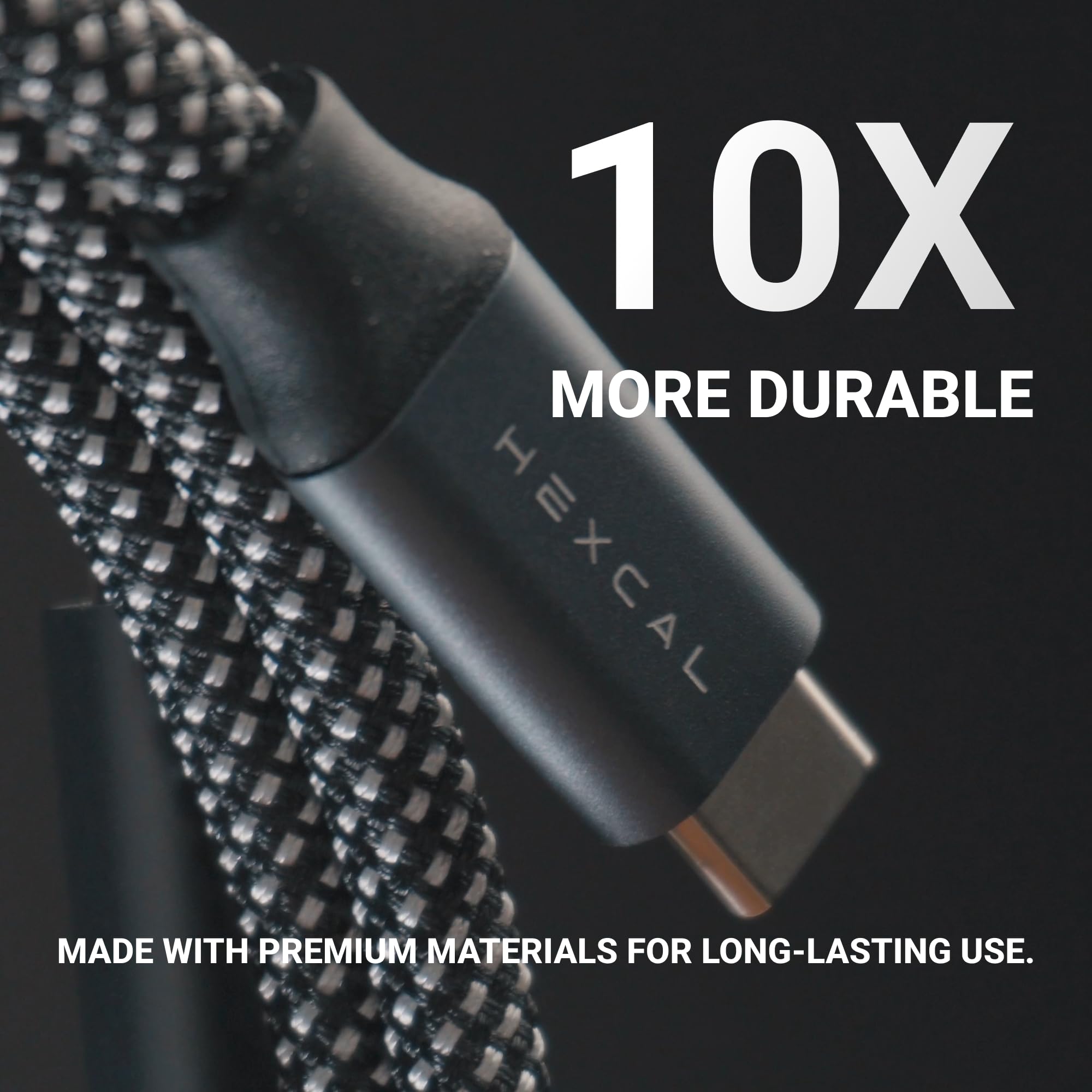 HEXCAL Cable de carga magnético, cargador de 240 W USB-C a USB-C autoenrollable, transferencia de datos de 480 Mbps sin enredos, cable trenzado de 1 m para MacBook Pro, iPhone 16/15, iPad y Galaxy