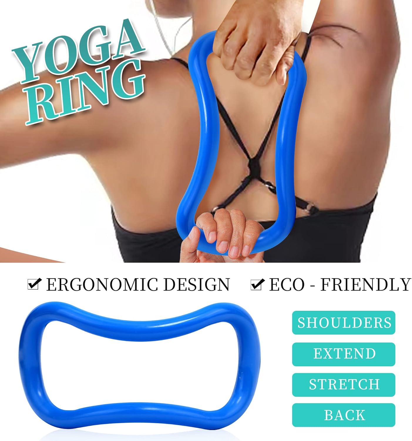 THYWD Yoga Wheel 12 in 1 Set with Back Cracker Roller for Pain Relief & Deep Tissue Massage Yoga Blocks 2 Pack with Yoga Ring, Yoga Accessory for Stretching Equipment, Yoga Starter Kit for Beginner : Sports & Outdoors