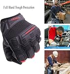 HANDLANDY Heavy Duty Work Gloves Men, Touchscreen TPR Impact Reducing Work Gloves, Non-Slip Breathable Mechanics Gloves