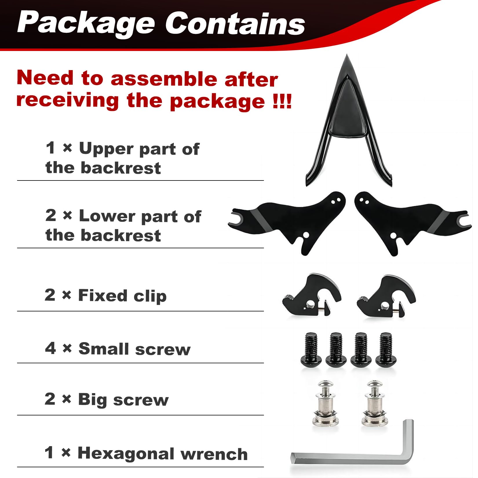 Moto Staccabile Sissy Bar Schienale Passeggero 22 Pollici Sedile Posteriore Cuscino Regolabile Pieghevole Liberamente Rimovibile per Touring Street Glide Electra Glide Road Glide Road King 2009-2024