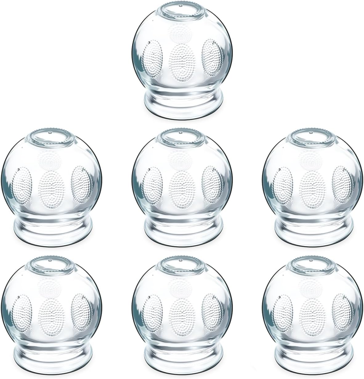 Mipcase 7 Pcs Glass Fire Cupping Set for Home Therapy Portable Cupping Therapy Device for Muscle Massage and Myofascial Release Smooth Round Mouth Cups for Safe Body Care