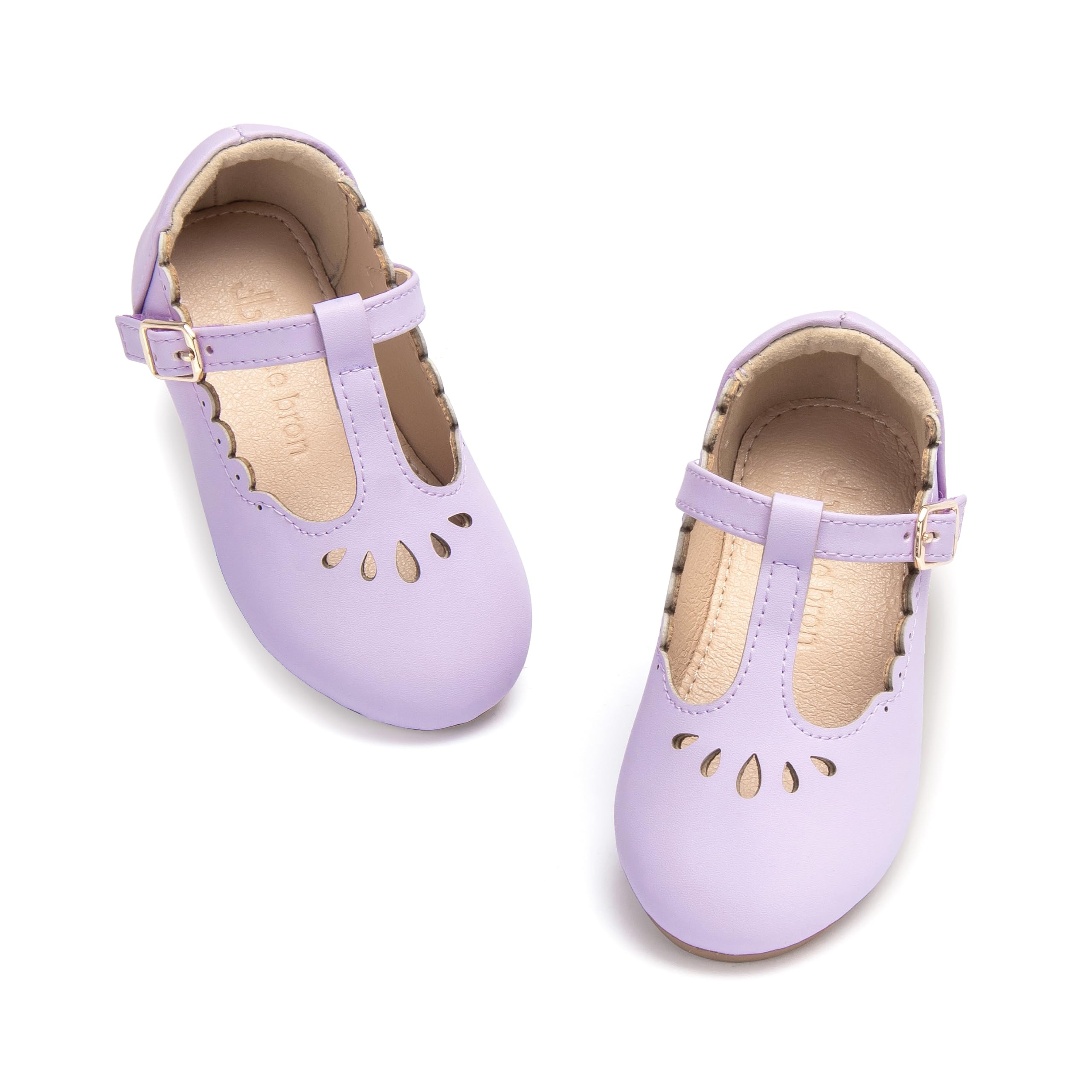 THEE BRON Girl's T-Strap Flats Toddler/Little Kid Ballet Mary Jane Party Dress Shoes