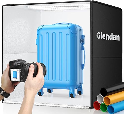 Glendan Caja de luz fotográfica de 24 x 24 pulgadas, caja de luz grande para fotos con 288 cuentas LED, CRI 95, kit de tienda de campaña portátil