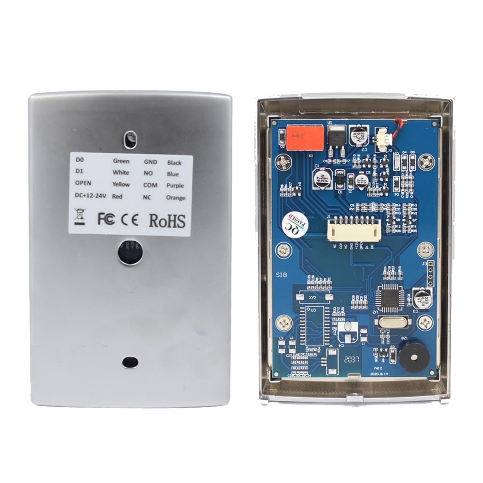 Zutrittskontrolle, 125 Khz RFID Metall Zugangskontrolle Tastatur Wasserdicht Regenschutz Türöffner Elektronisches Schloss System Schloss Tastatur WG26 Ausgang(K7612N)