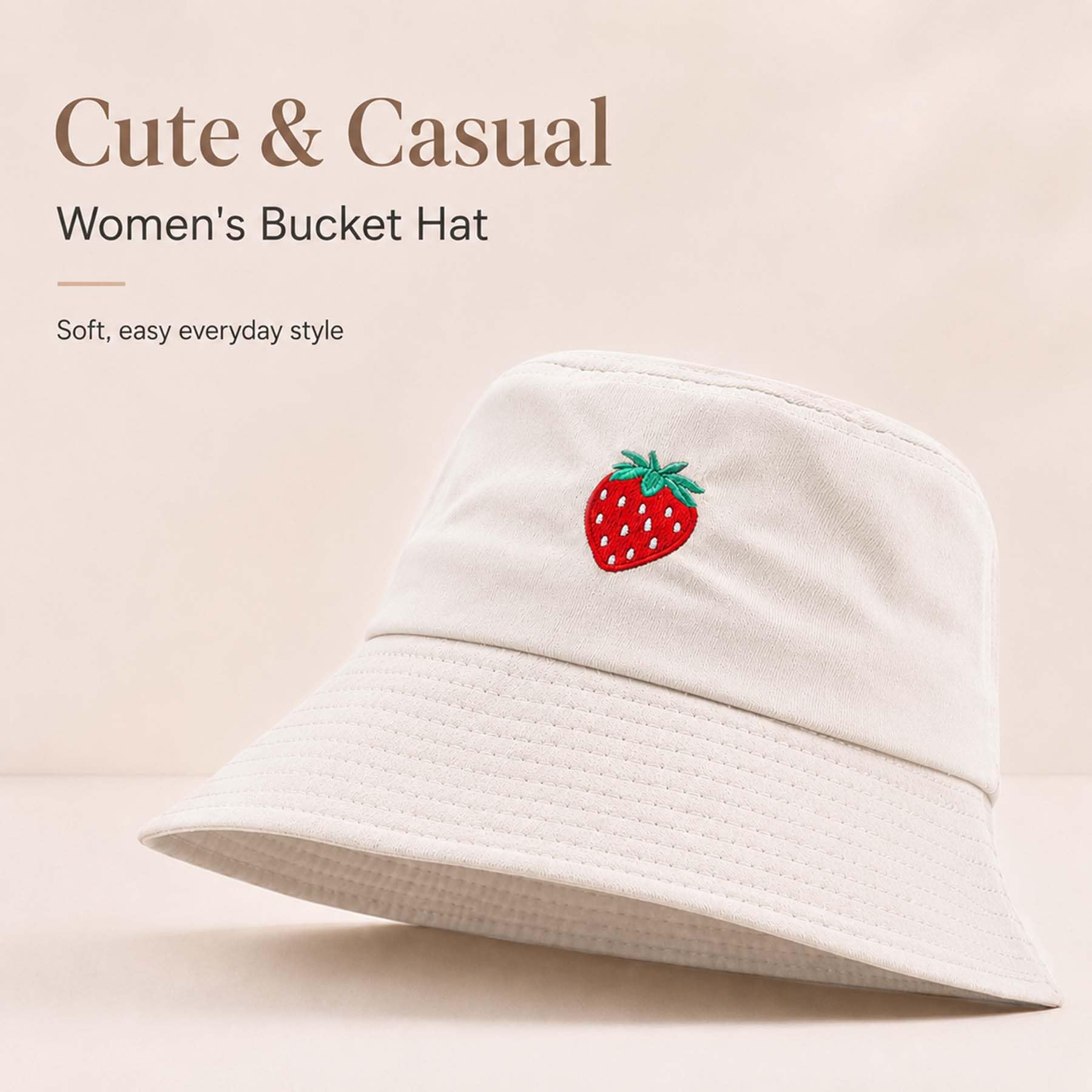 Feng Shui， Sombreros de Pescador para Mujer - Sombrero de Pescador con Bordado de Margaritas Sombrero de Pescador de Verano para Mujer Sombreros de Sol de Cubo de algodón Reversible Sombrero Plegable