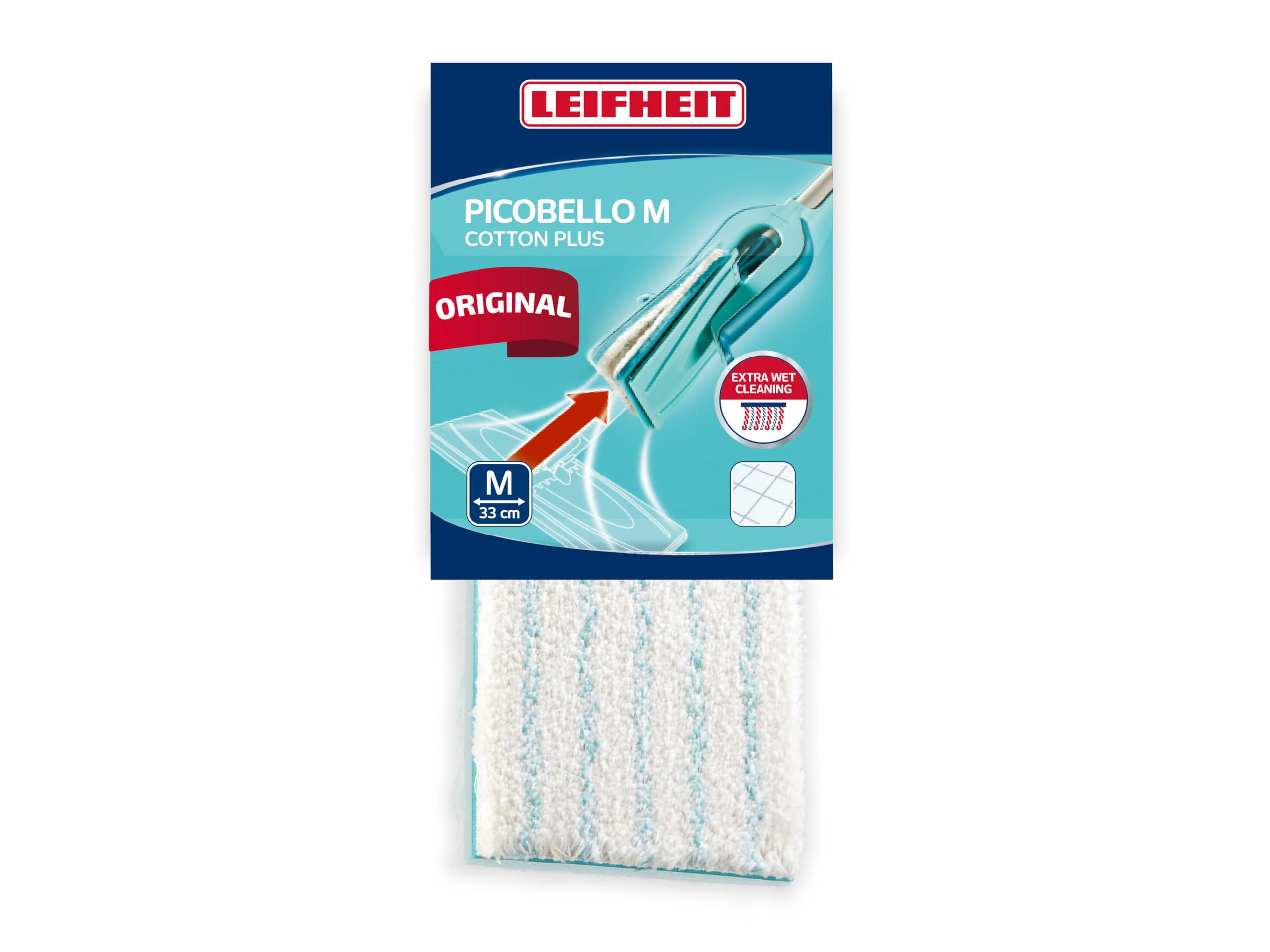 Leifheit Picobello M Mop Replacement Pad - Very Absorbent Fibres, Ideal for Stone & Tile Floors, 33 cm Wide