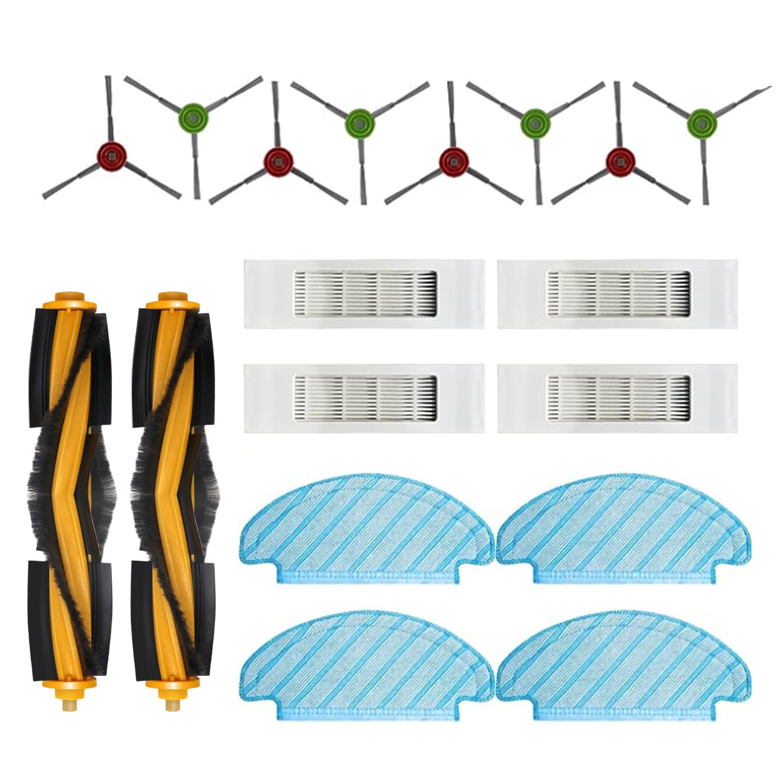 Jazuaiao For OZMOT8 T9PRO T9AIVI Hepa Filter Anti-Allergen Cleaning Rolling Brush Main Side Brush Accessories Filter Set Edge Kit-replacement Parts Collector Replacement Sweeper Robot Robot