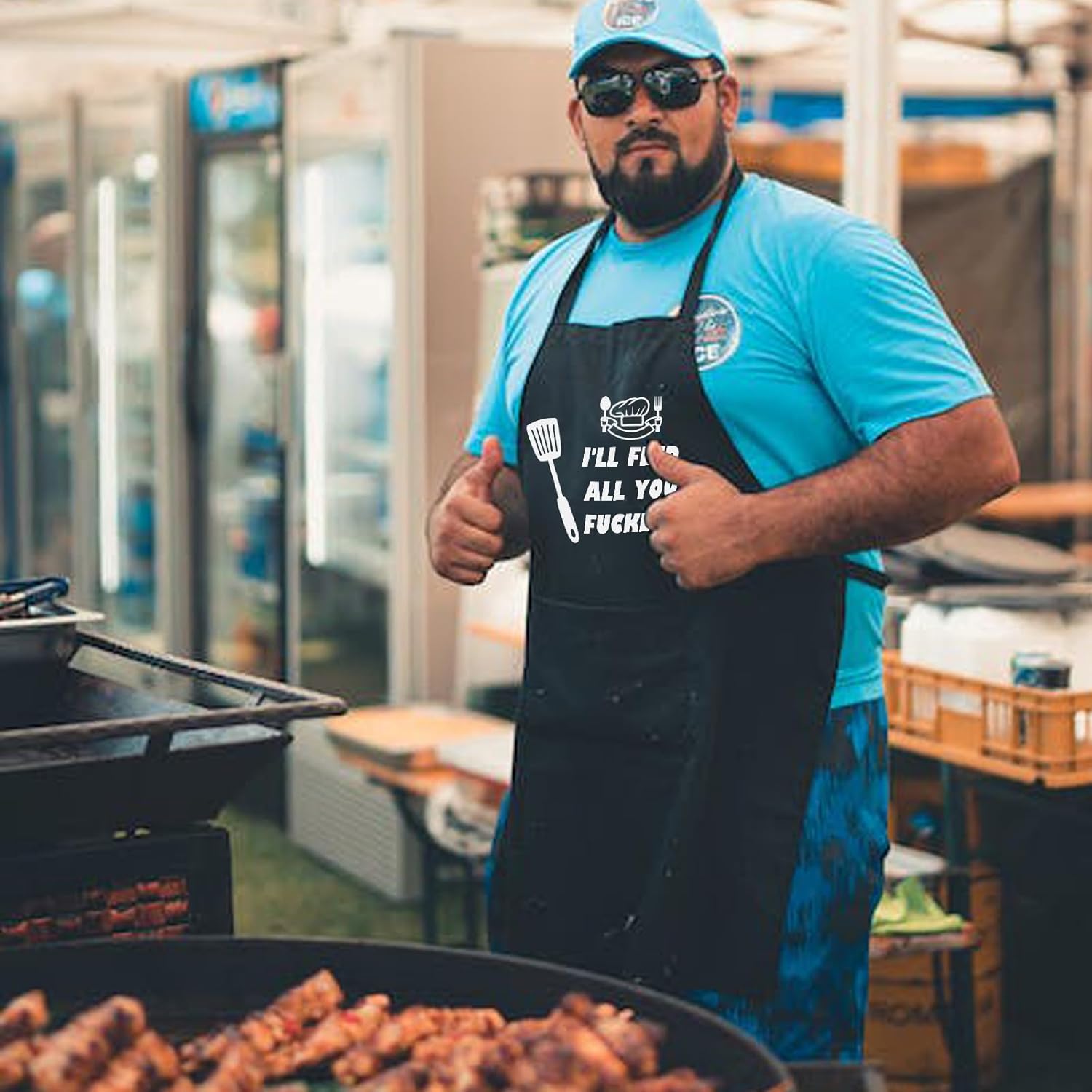 Funny Aprons for Men, Adjustable Mens apron for Grilling BBQ Cooking Grill Kitchen Chef, Birthday Gifts for Men Him - Image 2