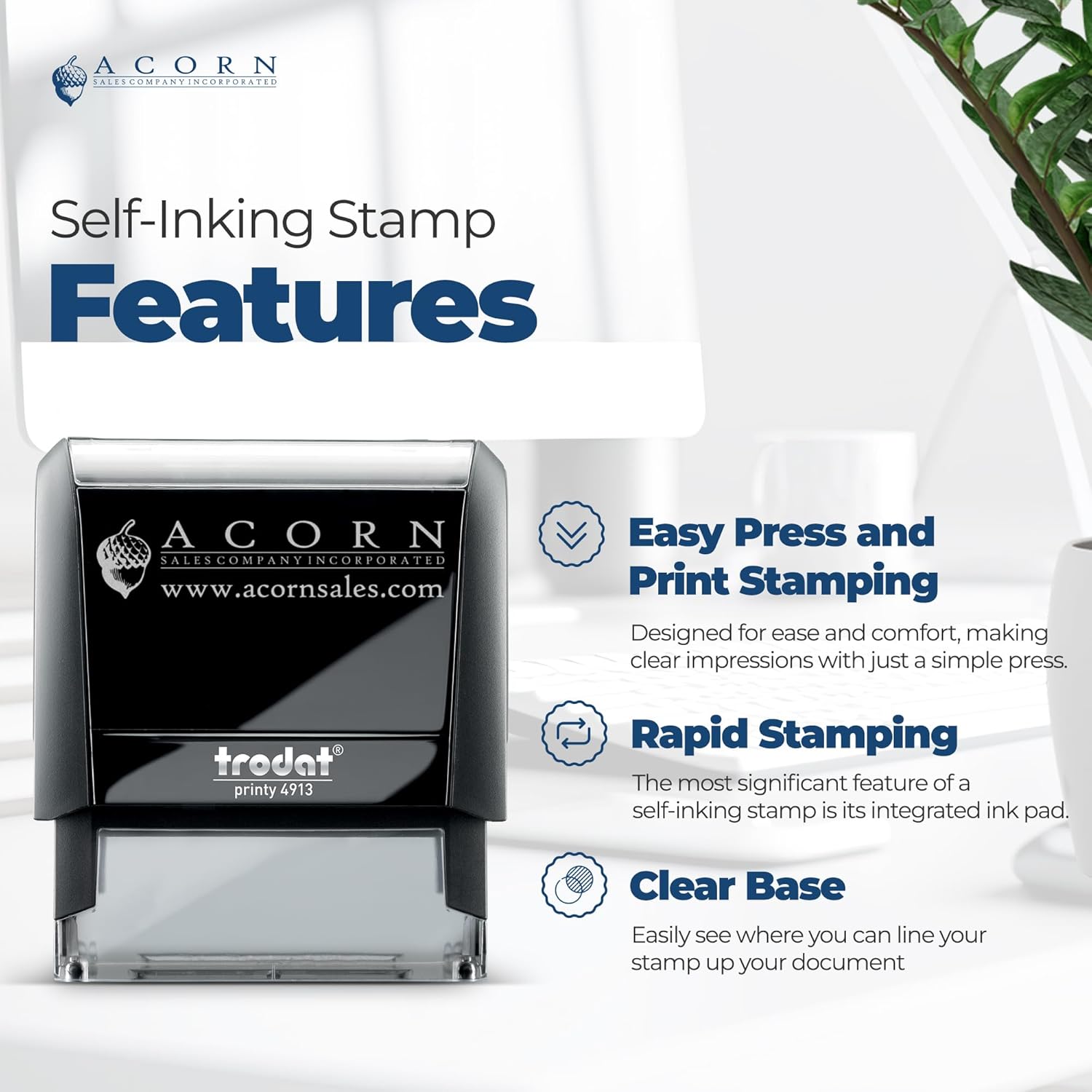 Self Inking New York Notary Stamp, Notary Stamp New York, Rectangular Imprint, Sized 7/8" x 2-1/4", Up to 5,000 Impressions and Available in 11 Ink Colors, Easy Press and Print Stamping