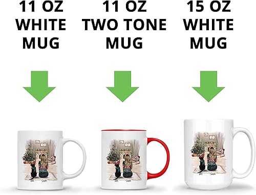 Miniatura 6 de Gossby Taza de café de Navidad personalizada con diseño de perro y mamá, regalo de Navidad personalizado para mujeres con nombre, taza de cerámica