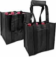 Sac De Transport Pour Bouteilles - Lot De 2 - 6 Bouteilles Chacun - 27x27x18 Cm - Avec Séparateurs