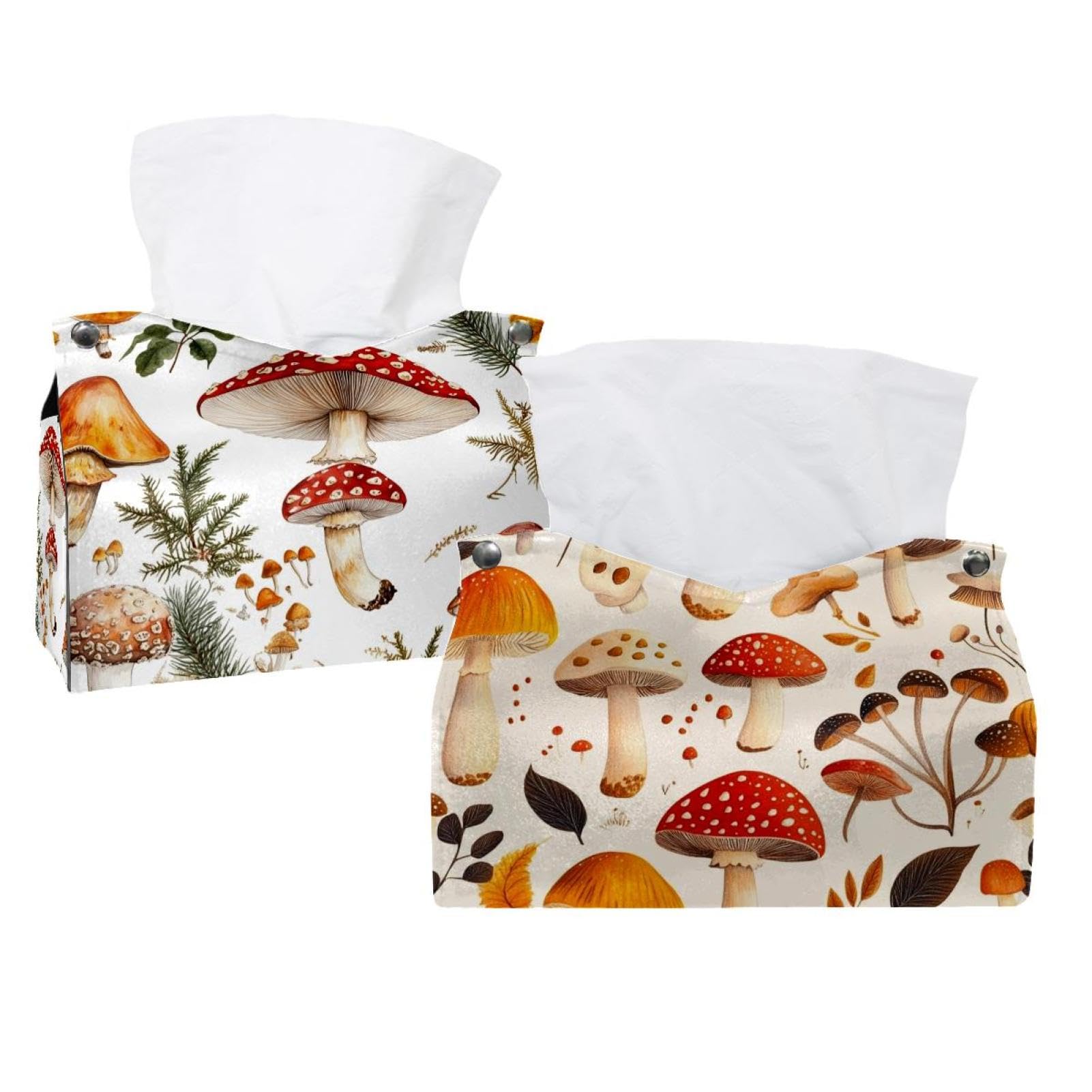 Boîte à mouchoirs champignon design élégant lot de 2 pour commodes chic