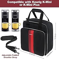 Vista 2 de Bolsa de viaje para cafetera, compatible con Keurig K-Mini, funda de transporte para cafetera de una sola porción compatible con K-Mini Plus