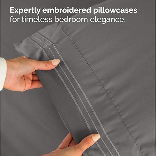 Miniatura 9 de Paquete de 12 juegos de sábanas completos a granel, para hoteles, spas y Airbnb, esquinas tipo bolsillos profundos y no se arruga, refrescante y