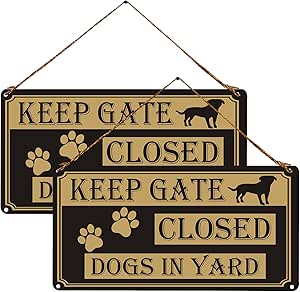 Cartello Metallico Vintage 'Keep Gate Closed Dog No Matter What' - Insegna Umoristica In Alluminio 20x30cm Per Casa, Giardino, Bar - 2