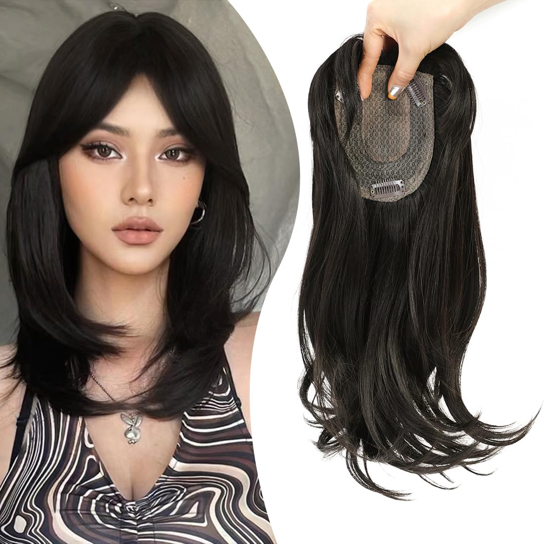 Ms Taj 14 Inch Hair Topper Long Layered Hair Toppers for