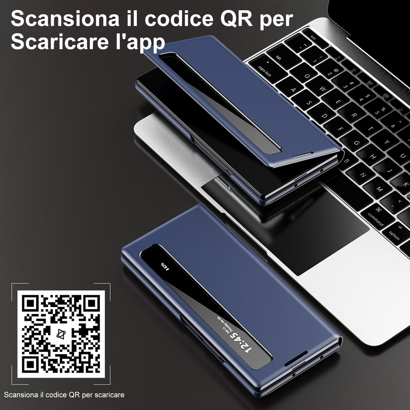 Cover per Samsung Galaxy Z Fold 8 Ultra Custodia a Libro con Finestra Smart