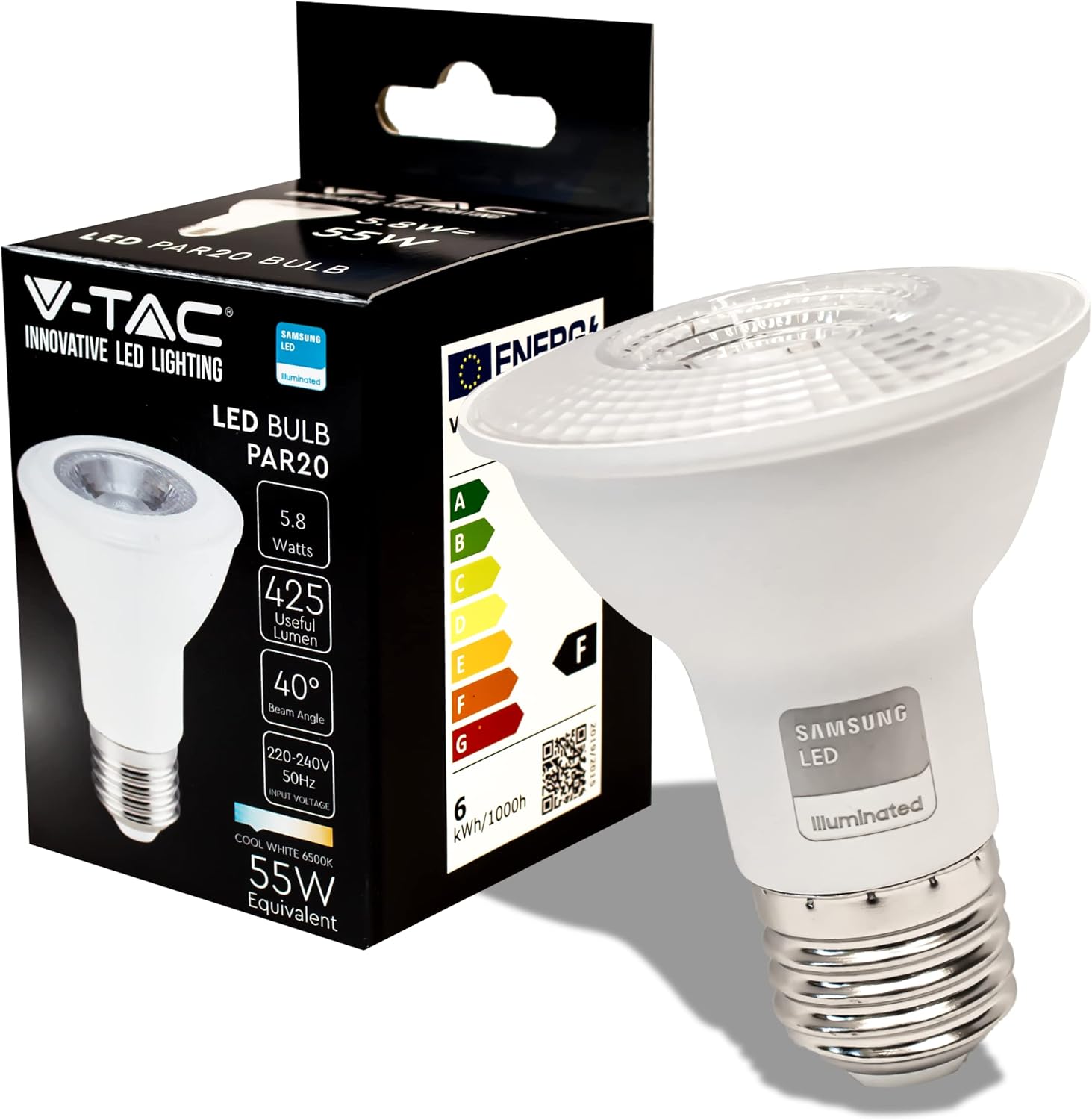 VTAC Ampoule LED E27 PAR20 avec puce Samsung 5,8W 425 Lumen