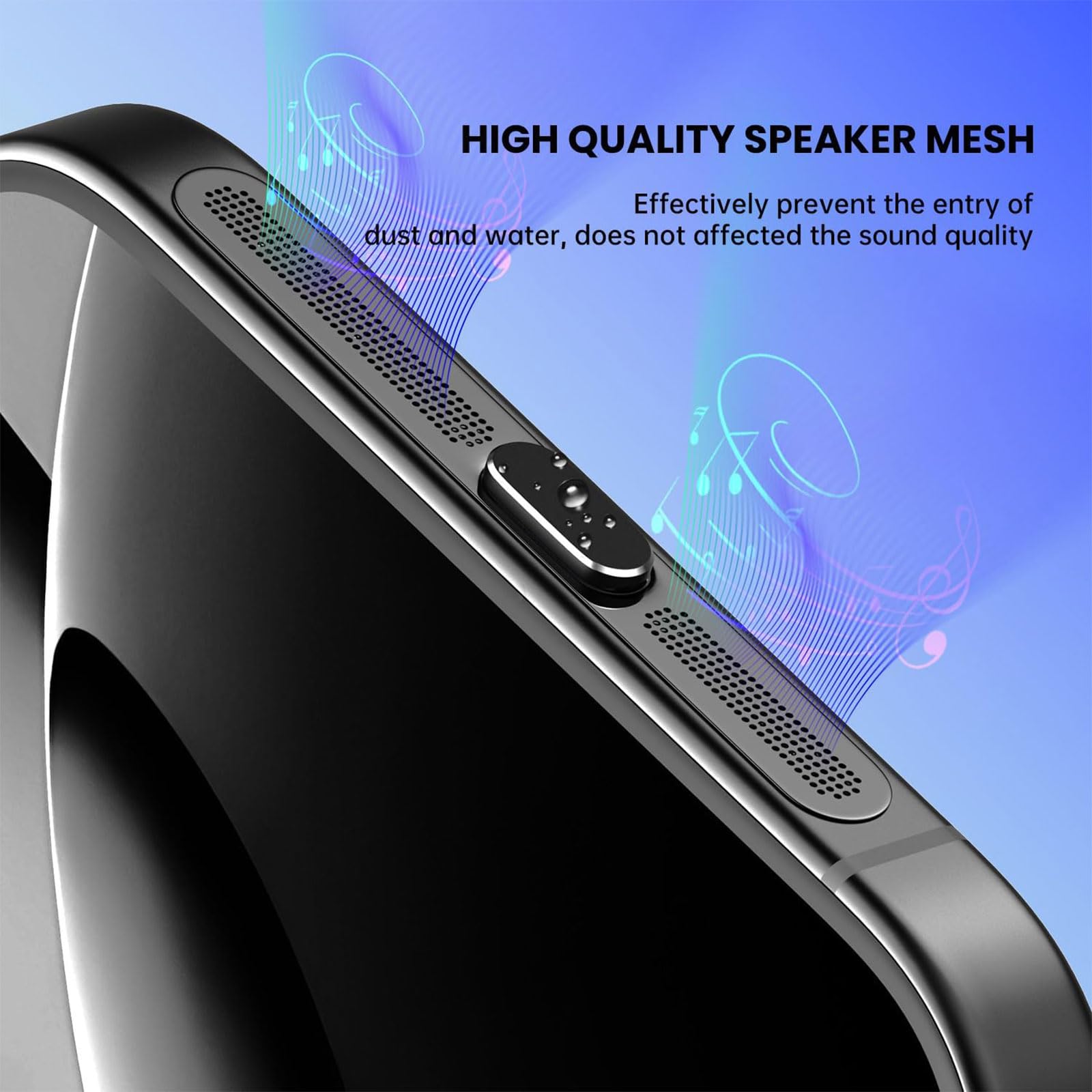 USB-C Staubschutzstecker & Lautsprecher-Abdeckung Für IPhone 16/15 Pro/Pro Max – Schwarz, Inkl. Pinzette & Bürste