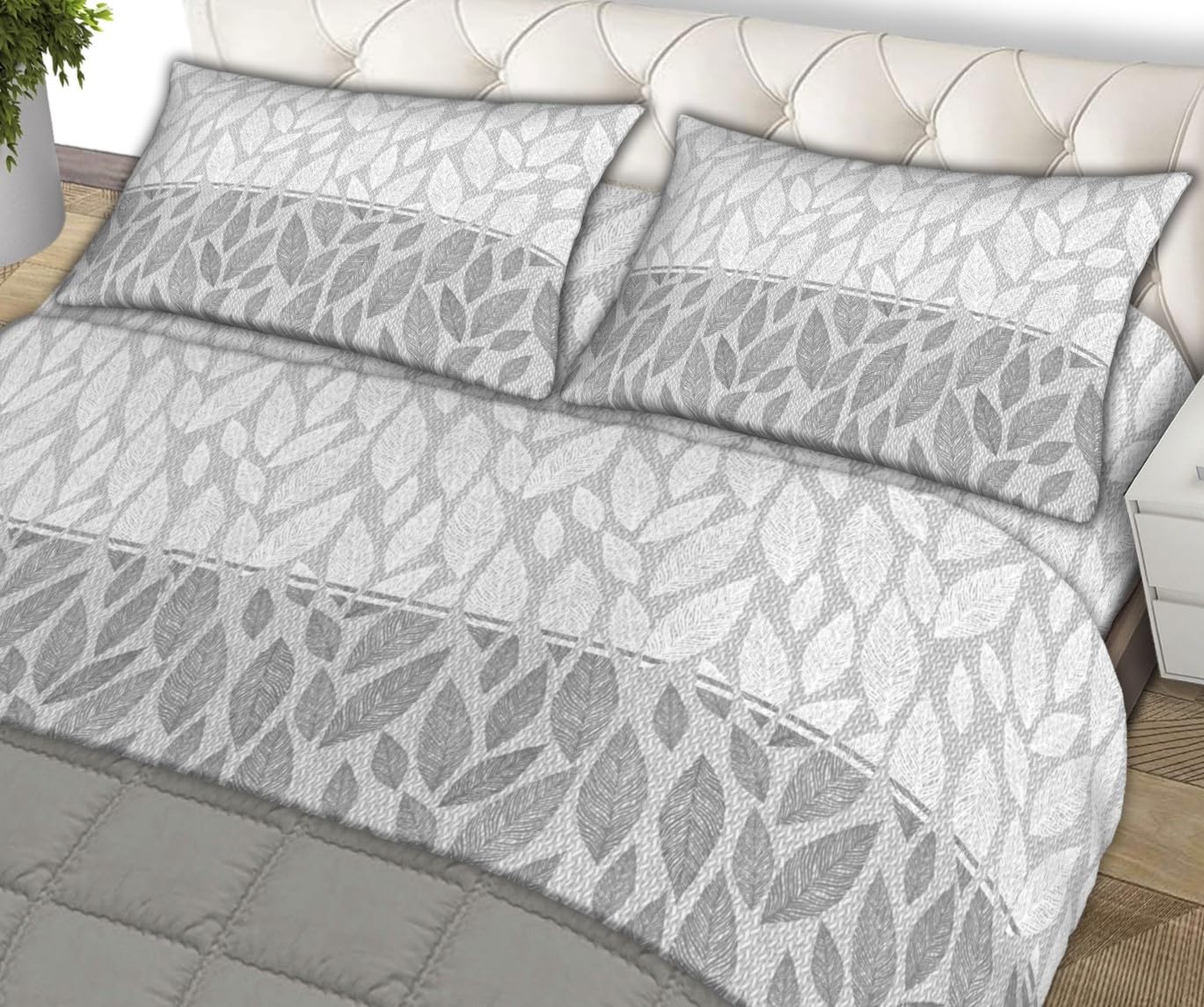 L'Emporio Casa Set Lenzuola in Flanella, Cotone Italiano 100% Pettinato, Anti-Pilling Varie Misure (Fooda grigio, Una piazza e mezzo)