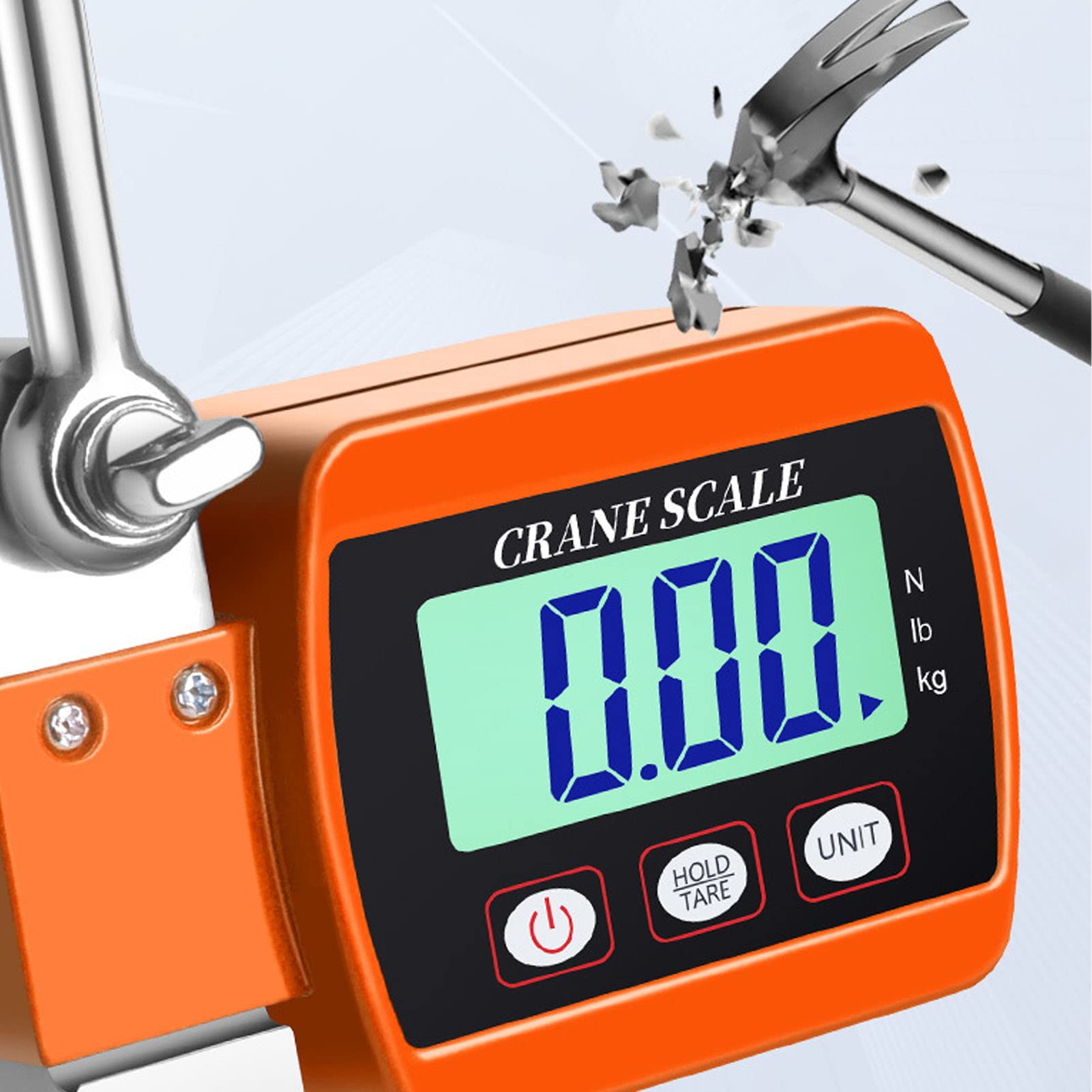 Waga dźwigowa lvifloae OCS-P4 LCD, cyfrowa waga z hakiem do zawieszania 500kg/1102lb, przenośna elektroniczna waga wędkarska ze stali stopowej do ważenia przemysłowego i