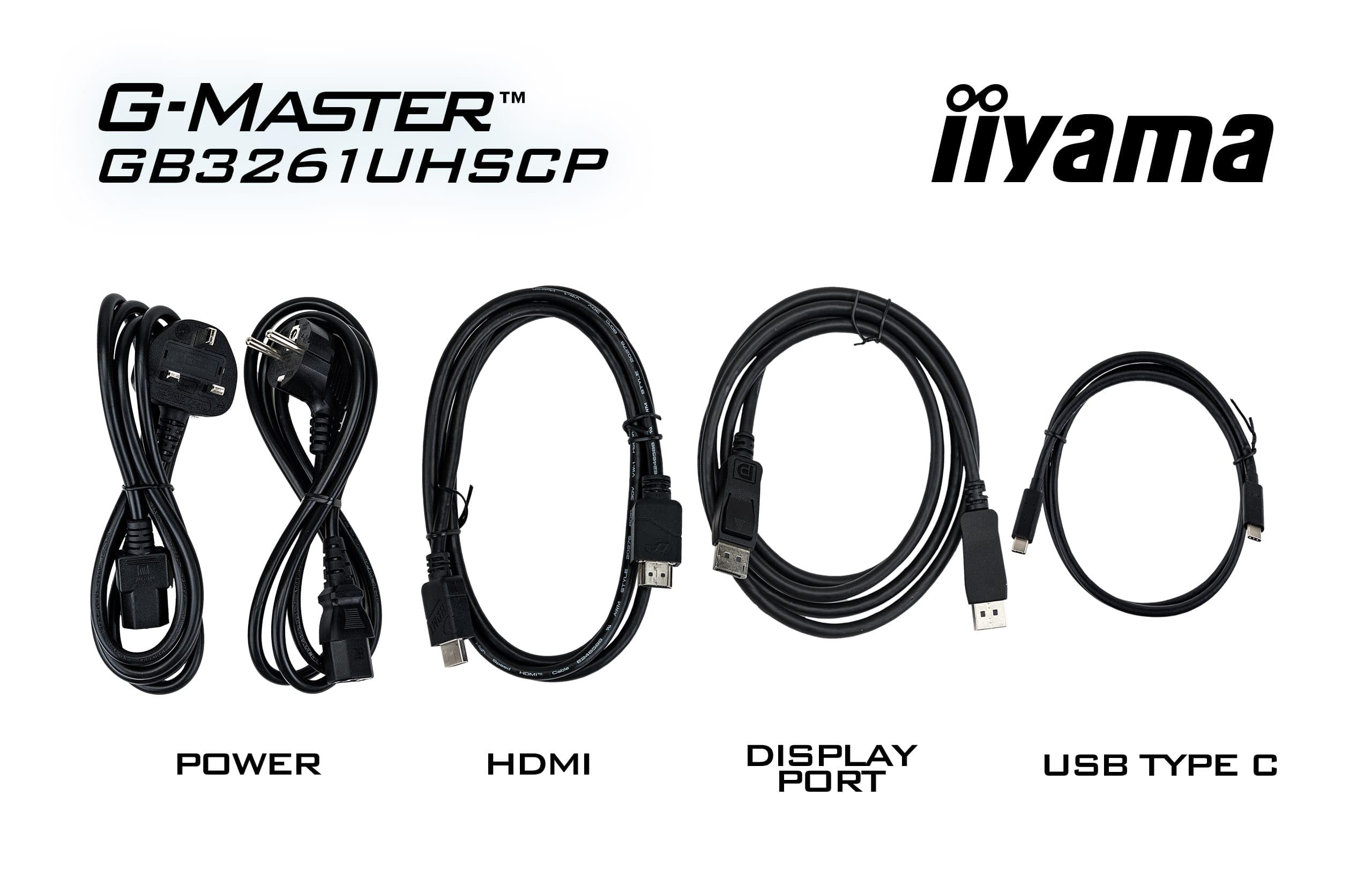 iiyama Ecran G-Master Red Eagle, GB3261UHSCP-B1, 4K@144Hz (4K UHD), 0.6ms, 400cd/m², 3000:1, DP, HDMI 2.1 VRR, USB C, USB HUB (Type-C 7.5W), réglable en Hauteur, Haut-parleurs, FreeSync, PC & Console