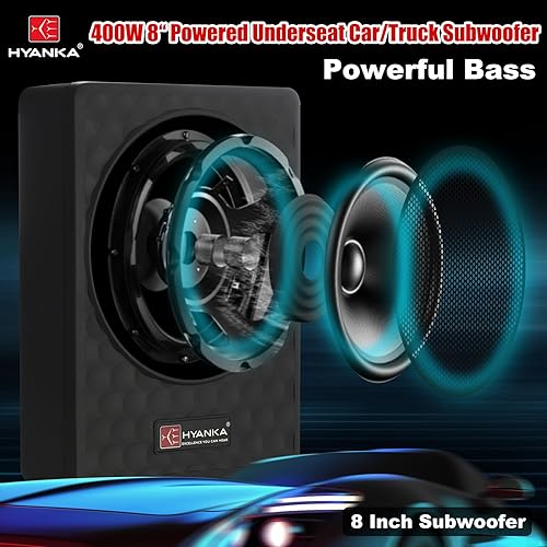 Miniatura 8 de H YANKA SODA-10ASW - Subwoofer compacto de 480 W, 10 pulgadas, para debajo del asiento, con amplificador integrado, subwoofer delgado para audio de