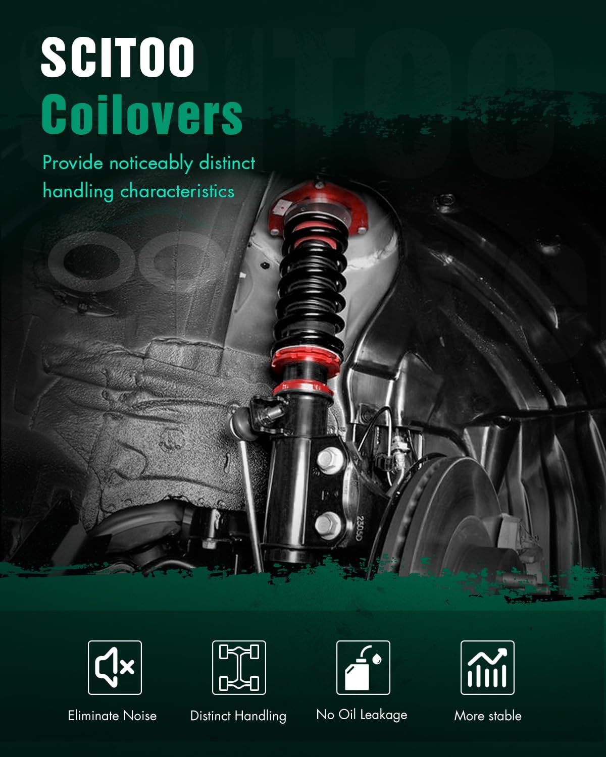 Coilover Suspensions Shock Struts Kits Assembly SCITOO Full Set Shocks Struts Kits fit for 2000 2001 2002 2003 2004 2005 for Dodge Neon - Red