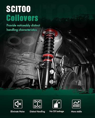 Miniatura 2 de Suspensiones en espiral Kits de amortiguadores SCITOO Juego completo de amortiguadores para 2005 para Saab 9-2X/2002-2007 para Subaru Impreza - Rojo