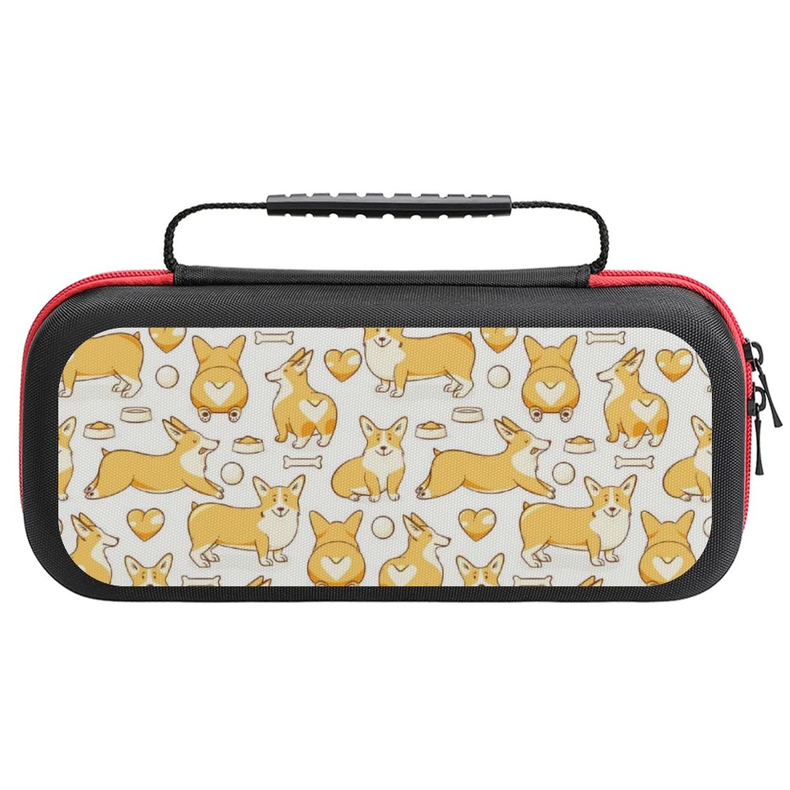 FunnyStarWelsh Corgi Dog Carrying Case Protective Shell Storage Handbag Compatible with Nintendo Switch
