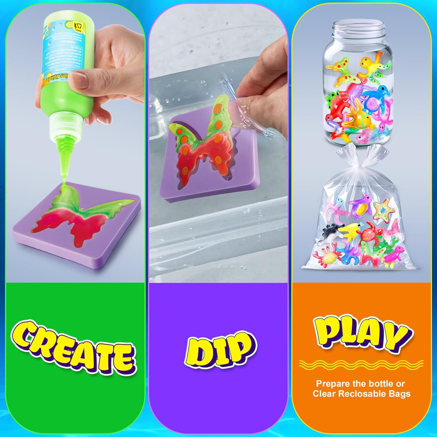 UNGLINGA Magic DIY Water Creation Elf Toy Kit for Kids - 18 Colors Toys Craft Creative Birthday Gifts for Boys Girls Age 5 6 7 8 9 10 11 12