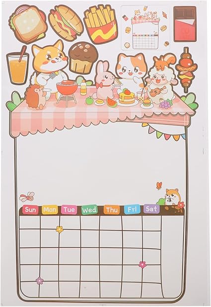 Amazon Co Jp Nuolux 2枚 冷蔵庫用 マグネットシート 磁気ステッカー シール 猫 動物 キャラクター 書き換え可能 スケジュール インテリア 週日常予定表 掲示板伝言 メモー用 かわいい おしゃれ 食品期限管理 買い物予定 文房具 オフィス用品