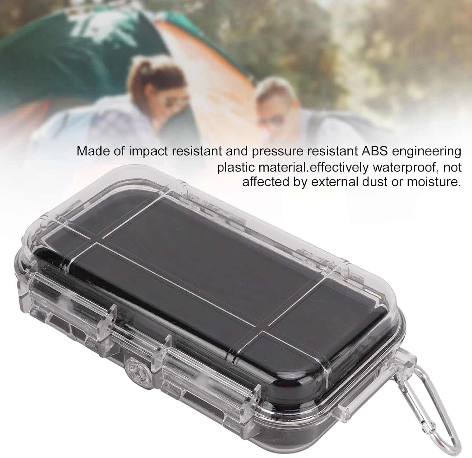 Alomejor ABS Plastic Storage Box, Compact EDC Equipment Case with Anti-Skid Rubber Pad, Impact for Camping, Hiking, Water Sports