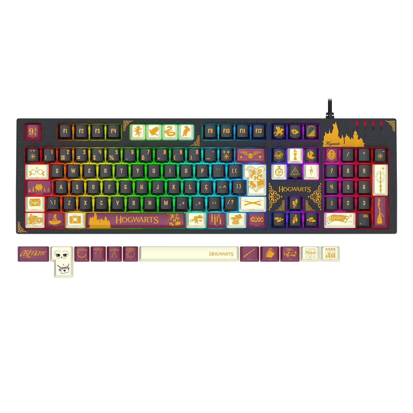 ハリー・ポッター Teclado Mecânico Gamer Redragon Harry Potter Amsa Hogwart's