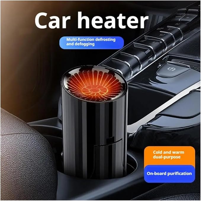 Calefactor Eléctrico Portátil para Auto 12V con Ventilador y Rotación 360° miniatura 7