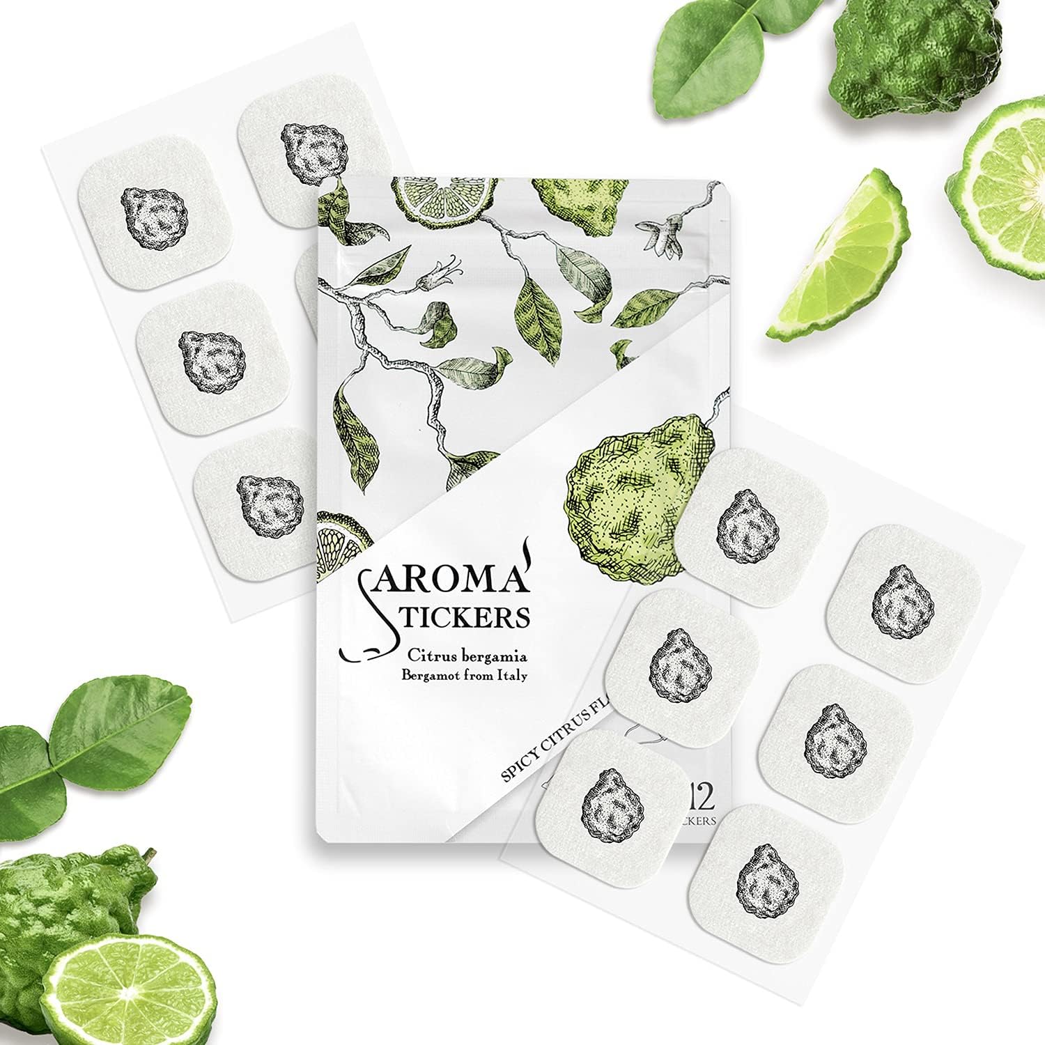 AROMA STICKERS® (Bergamot, Pack of 1-100% Natural Essential Oil Scented Mask Stickers for Face Mask & Pillow (12 stickers/pc) -Pure Essential Oil Scented Mask Patch/Personal Aroma/Relaxing AROMA STICKERS® (Bergamot, Pack of 1-100% Natural Essential Oil Scented Mask Stickers for Face Mask & Pillow (12 stickers/pc) -Pure Essential Oil Scented Mask Patch/Personal Aroma/Relaxing