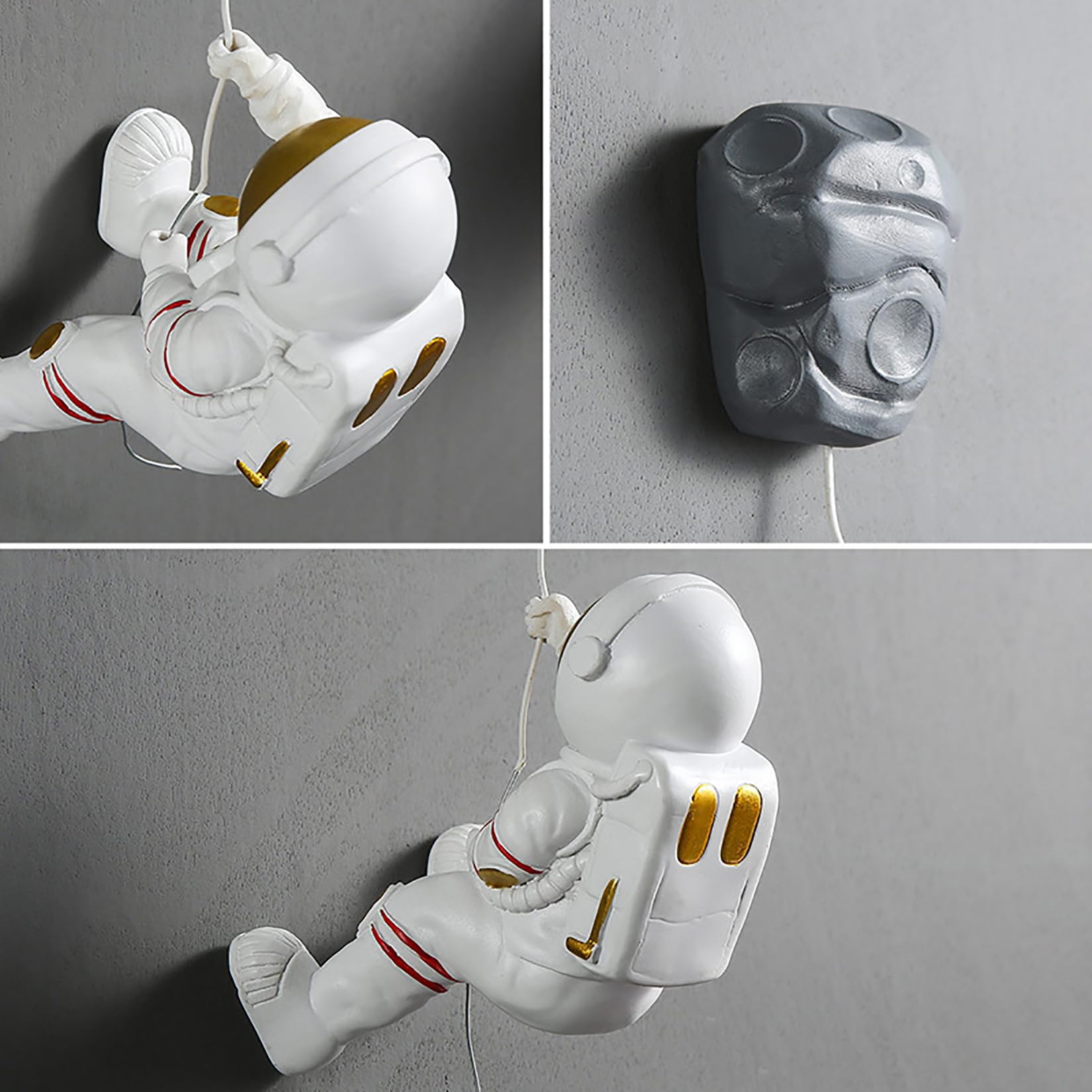 Astronaut klimmende man muursculptuur kunstdecor, moderne klimmer
