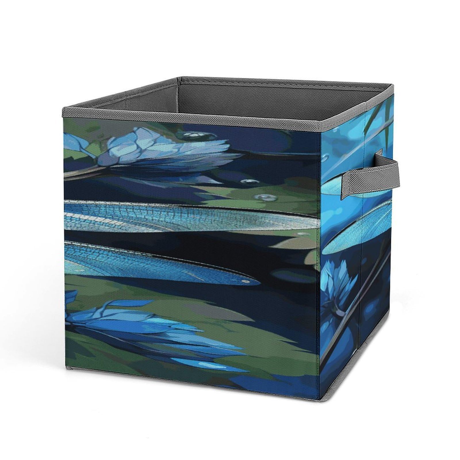 Fekiloot Style Art Blue Dragonfly Storage Bins Storage Baskets