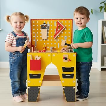 Kids Tool Set,Wooden Tools Bench Educational Toys for Toddlers Ages 3-5