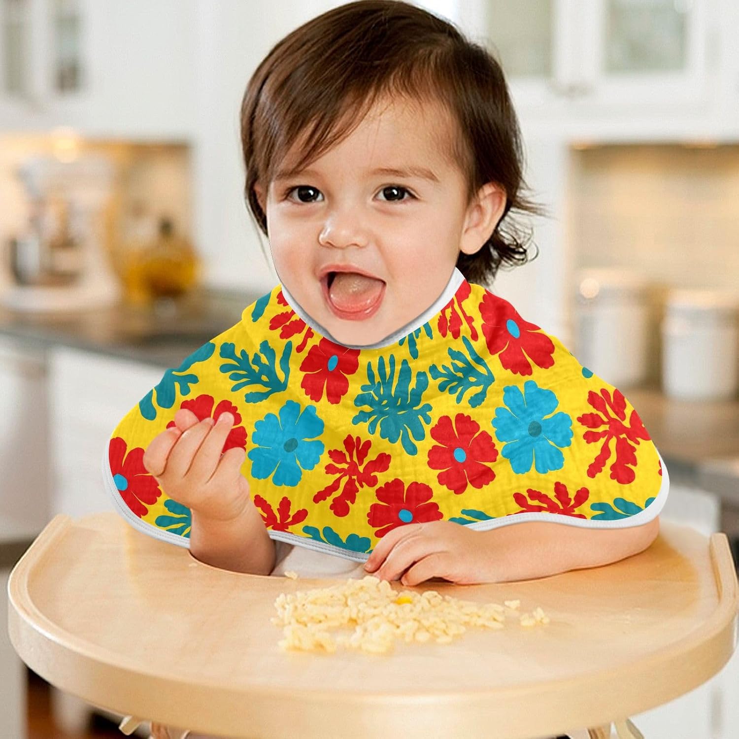 vvfelixl Colorful Floral Art Burp Cloths for Baby Boy Girls Baby Washcloths Burp Rags 1 Pack