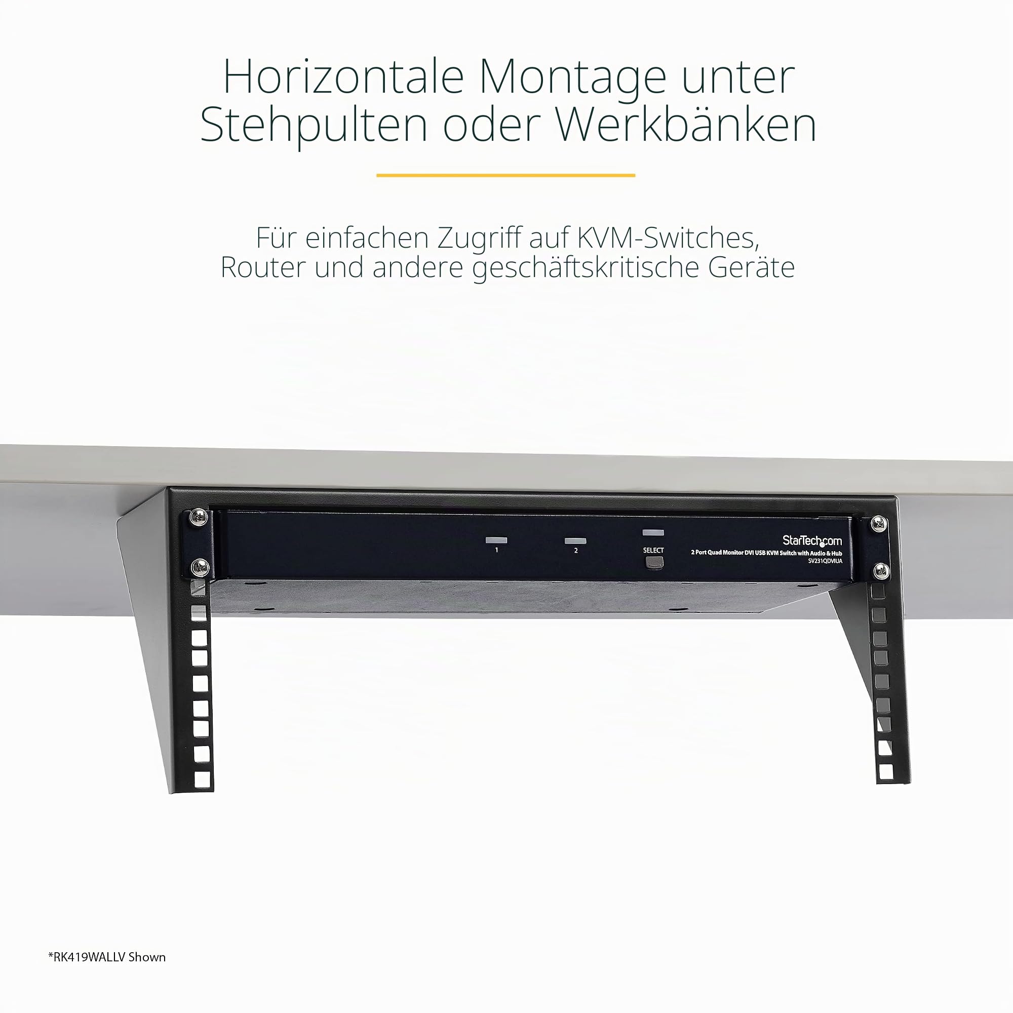 StarTech 5HE Vertikale Rack-Wandhalterung, 19 Zoll, offen (RK519WALLV) | Low-Profile, Netzwerk, Serverraum, Daten, AV, IT, Patch Panel, Kommunikation, Käfigmuttern